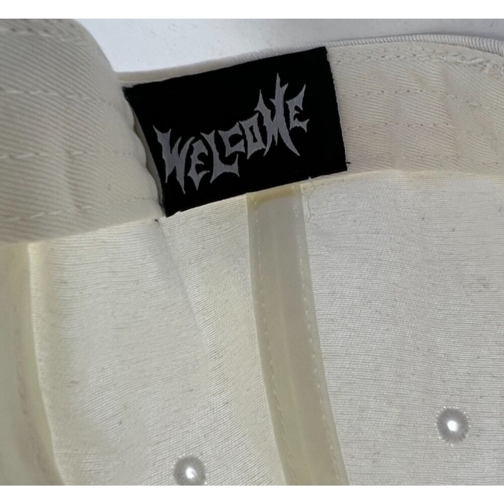 Slipknot x Welcome Skateboards Nonagram White Red Snapback Hat - Picture 8 of 9